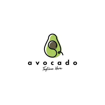 Avocado  Logo Design Concept Vector Stock Illustration