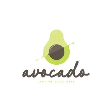Avocado  Logo Design Concept Vector Stock Illustration