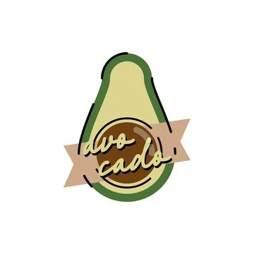 Avocado  Logo Design Concept Vector Stock Illustration
