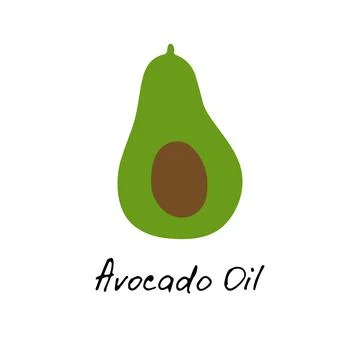 Avocado logo. Hand drawn vegetable fruit icon for print and web. Hand written Stock Illustration