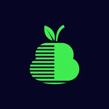 Avocado logo with a simple shape in the shape of the letter B Stock Illustration