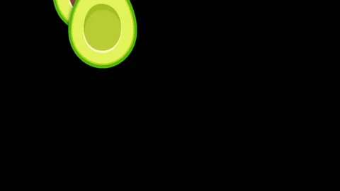 Avocado Loop Front Black Background H264 Stock Footage 131051361
