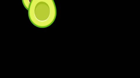 Avocado Loop Front Black Background Apple 422 Stock Footage 131054856