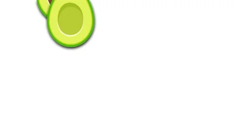 Avocado Loop Front White Background H264 Stock Footage 131051341