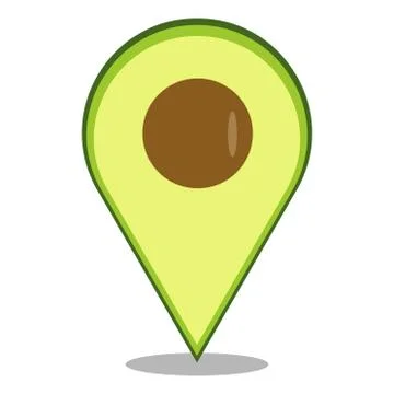 Avocado map pointer navigation icon. Avocado logo vector template Stock Illustration