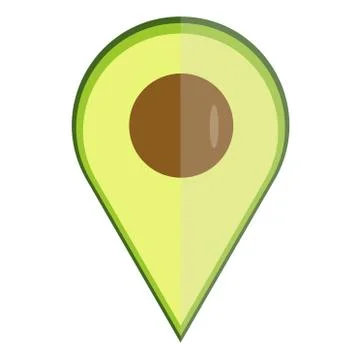 Avocado map pointer navigation icon. Avocado logo vector template Stock Illustration