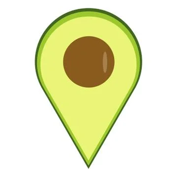 Avocado map pointer navigation icon. Avocado logo vector template Stock Illustration