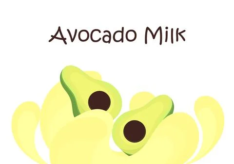 Avocado milk background Stock Illustration