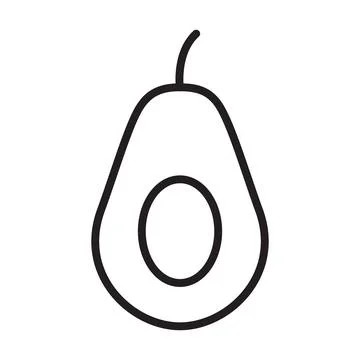 Avocado outline vector icon isolated Illustrazione stock