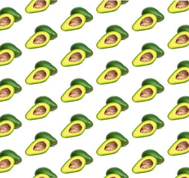Avocado pattern on color background. Top view. Banner. Pop art design, creative Foto stock