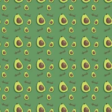 Avocado pattern in color Stock Illustration