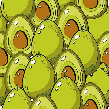 Avocado pattern. Stock Illustration
