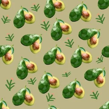 Avocado, pattern Stock Illustration