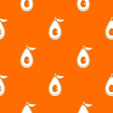 Avocado pattern orange Stock Illustration
