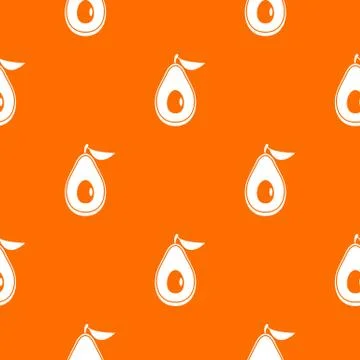 Avocado pattern vector orange Stock Illustration