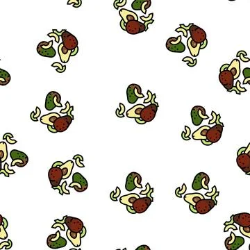 Avocado peel cut slice vector seamless pattern 스톡 일러스트