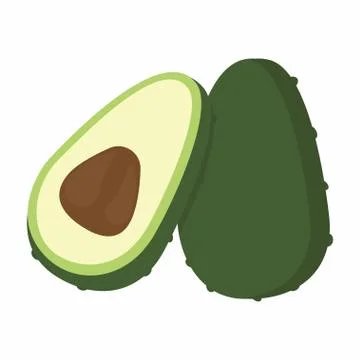 Avocado pieces set Stock Illustration