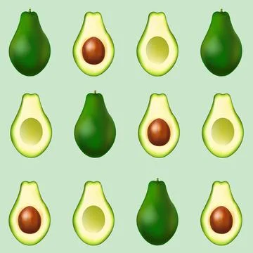 Avocado Poster Isolated Mint Background Stock Illustration