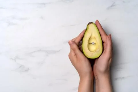 Avocado ring box wedding wise vegetable wedding marriage Stock Photos