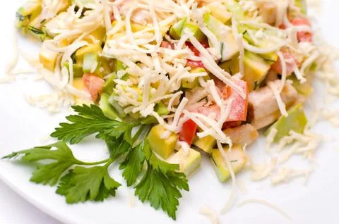Avocado salad, macro Foto stock