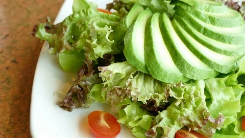 Avocado salad with sauce Video stock 77798887