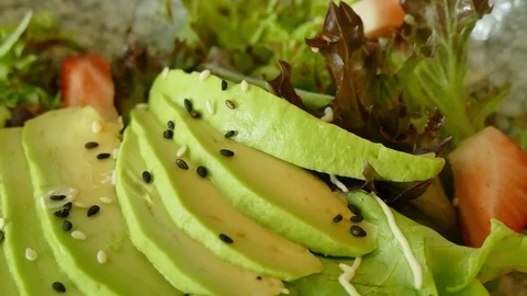 Avocado salad with sauce Stock Footage 79937845