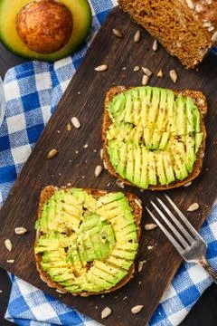 Avocado sandwich Stock Photos