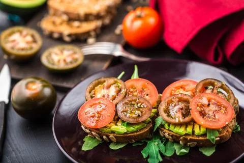 Avocado sandwich Stock Photos