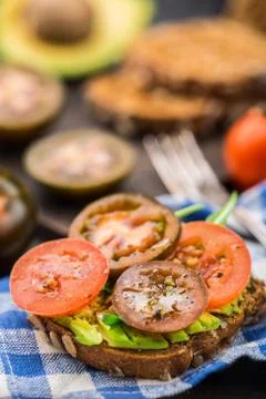 Avocado sandwich Stock Photos