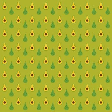 Avocado seamless pattern background.Colorful wallpaper vector illustration an Stock Illustration