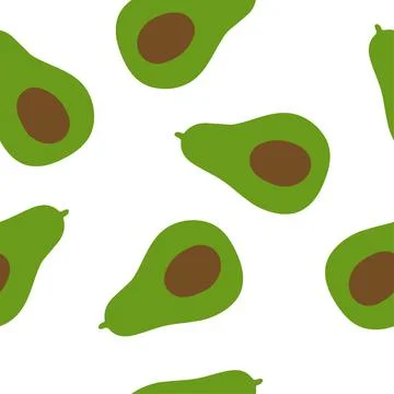 Avocado seamless pattern. Hand drawn vegetable fruit icon for print and web.  Stock Illustration