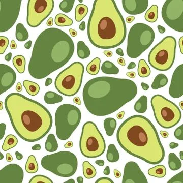 Avocado seamless pattern Stock Illustration