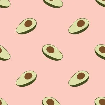 Avocado seamless pattern for print, fabric and organic,products packaging. Stock Illustration
