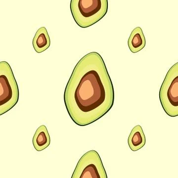 Avocado seamless pattern. print, fabric and organic, vegan, raw products pack Stock Illustration
