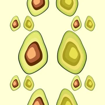 Avocado seamless pattern. print, fabric and organic, vegan, raw products pack Illustrazione stock