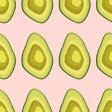 Avocado seamless pattern. print, fabric and organic, vegan, raw products pack 스톡 일러스트