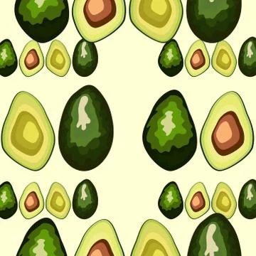 Avocado seamless pattern. print, fabric and organic, vegan, raw products pack Illustrazione stock