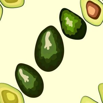Avocado seamless pattern. print, fabric and organic, vegan, raw products pack 스톡 일러스트
