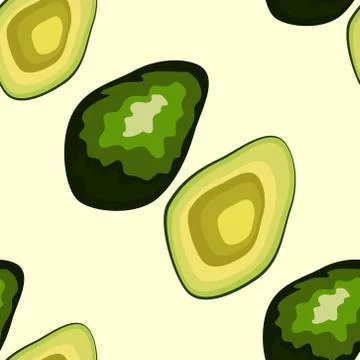 Avocado seamless pattern. print, fabric and organic, vegan, raw products pack Stock Illustration