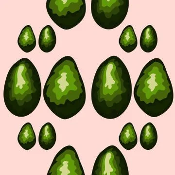 Avocado seamless pattern. print, fabric and organic, vegan, raw products pack Illustrazione stock