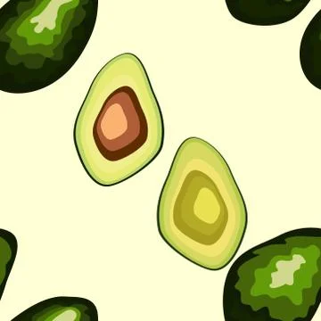 Avocado seamless pattern. print, fabric and organic, vegan, raw products pack Stock Illustration