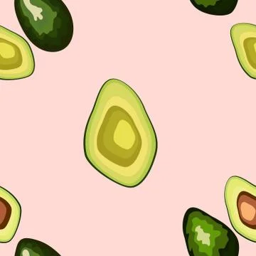 Avocado seamless pattern. print, fabric and organic, vegan, raw products pack Illustrazione stock