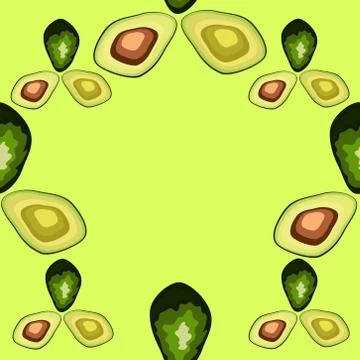 Avocado seamless pattern. print, fabric and organic, vegan, raw products pack Stock Illustration