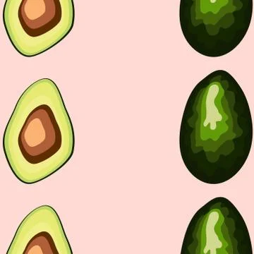 Avocado seamless pattern. print, fabric and organic, vegan, raw products pack Stock Illustration