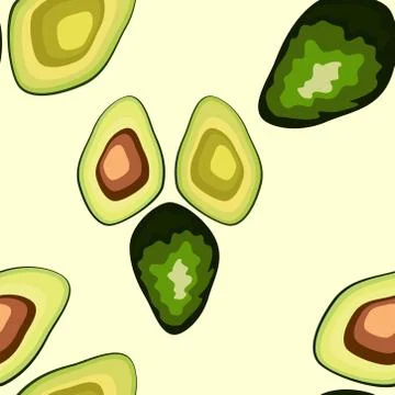Avocado seamless pattern. print, fabric and organic, vegan, raw products pack Stock Illustration