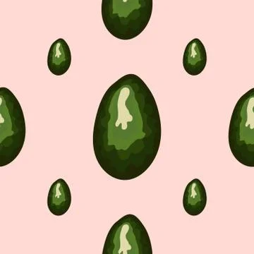 Avocado seamless pattern. print, fabric and organic, vegan, raw products pack Illustrazione stock