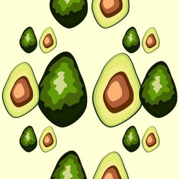 Avocado seamless pattern. print, fabric and organic, vegan, raw products pack 스톡 일러스트