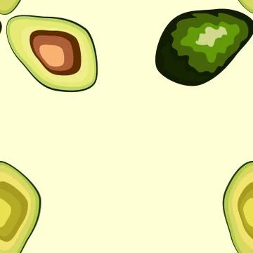 Avocado seamless pattern. print, fabric and organic, vegan, raw products pack Stock Illustration