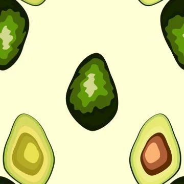 Avocado seamless pattern. print, fabric and organic, vegan, raw products pack Stock Illustration