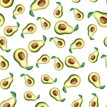 Avocado seamless pattern for textiles, prints, clothing, scrapbooking, banner Stock Illustration
